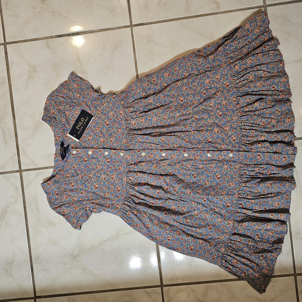 Floral Blue Kids Babydoll Dress by